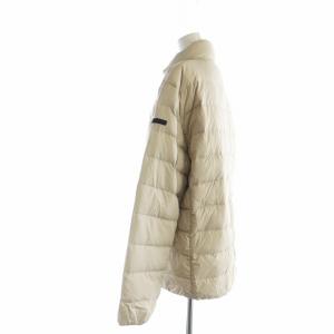 THE NORTH FACE スタンドネック ダウンジャケット プリント ロゴ 長袖 ジップアップ ラバーパッチ 2XL ベージュ NJ1DN70C