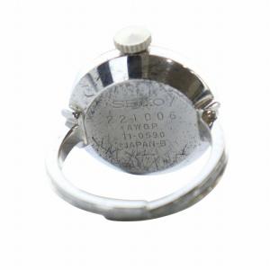 SEIKO リングウォッチ 指輪型 時計 手巻き カットガラス 17石 青文字盤 9号 シルバー色 11-0590