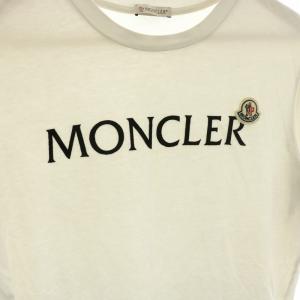 MONCLER Tシャツ カットソー 半袖 フロッキープリント ワッペン ロゴ S 白 ホワイト H20918C00025
