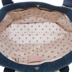 COACH トートバッグ デニム キャンバス ネイビー F67415