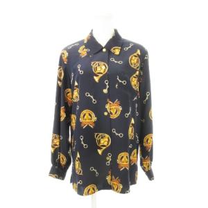 ヴィンテージ シャツ ホルン オルゴール 9AR ネイビー