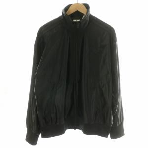 オーバーサイズ ファイヤーバード トラックトップ トラックジャケット ジャージ ロゴ刺繍 光沢 M 黒