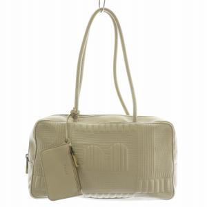 ハンドバッグ トート レザー ステッチ 総柄 ベージュ /XZ GY18