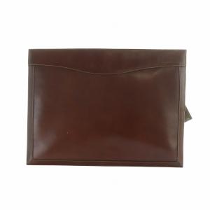 クラッチバッグ マルチファイルケース 書類カバン ビジネス ロゴ レザー 茶 ブラウン GY18 /MQ