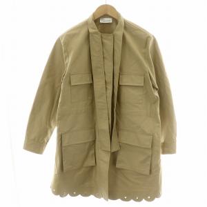ステンカラーコート ロング ミリタリー スタンドネック フルジップ メタルパーツ 40 ベージュ TR0CJA754YM
