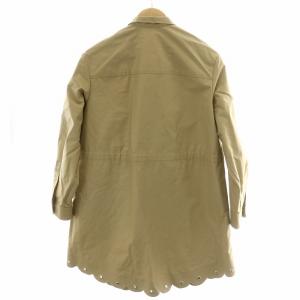 RED VALENTINO REDVALENTINO ステンカラーコート ロング ミリタリー スタンドネック フルジップ メタルパーツ 40 ベージュ TR0CJA754YM