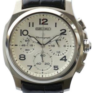 BRIGHTZ アドバン クロノグラフ 腕時計 クォーツ チタン レザーベルト シルバーカラー