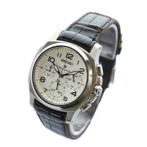 SEIKO BRIGHTZ アドバン クロノグラフ 腕時計 クォーツ チタン レザーベルト シルバーカラー