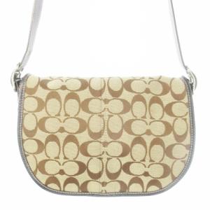 ショルダーバッグ キャンバス レザー 革 シグネチャー 茶 ブラウン 6842 /CK13 GY18