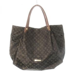 トートバッグ ナイロン レザー 革 ロゴ モノグラム タック 茶 ブラウン /CK19 GY11