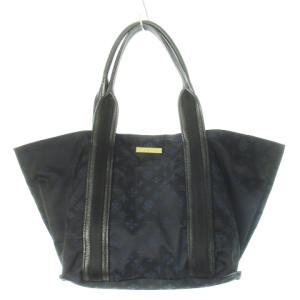 トートバッグ ナイロン レザー 革 ロゴ モノグラム 紺 ネイビー /CK17 GY11