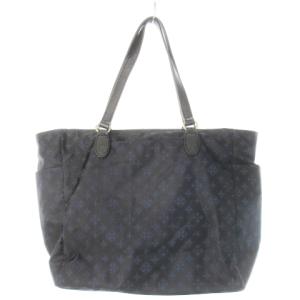 russet トートバッグ ナイロン レザー 革 ロゴ モノグラム 紺 ネイビー /CK33 GY11