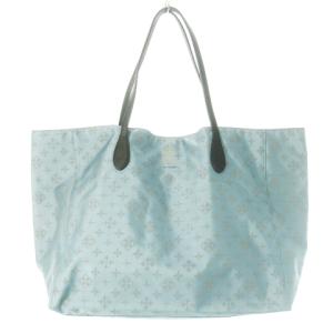 トートバッグ ナイロン レザー 革 ロゴ モノグラム 青 ブルー /CK18 GY11