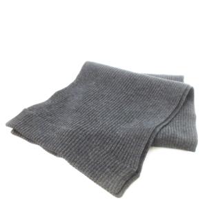 マフラー リブ ニット 厚手 無地 チャコール グレー /CK23 GY18