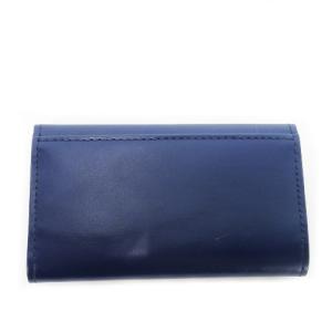 PAUL SMITH キーケース 三つ折り レザー 革 4連 配色 マルチストライプ ロゴ 青 ブルー 緑 グリーン /CK31