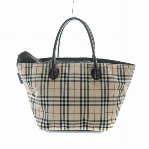BURBERRY BLUE LABEL  トートバッグ ハンド ロゴ ノバチェック ベージュ 黒 ブラック GY17 /MQ