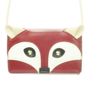 S ALLEGRA ポシェット ミニバッグ レザー 本革 アニマル キツネ スタッズ 赤 レッド WE00369