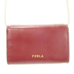 FURLA S ALLEGRA ポシェット ミニバッグ レザー 本革 アニマル キツネ スタッズ 赤 レッド WE00369