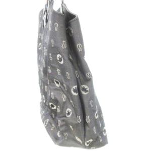 HUNTING WORLD ハンドバッグ サークルハンドル ジャガード レザー ロゴ 総柄 紺 ネイビー /AH15 GY17