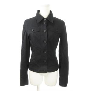 長袖シャツ コットン ロゴ刻印ボタン 38 S 黒 ブラック /MN10 GY17