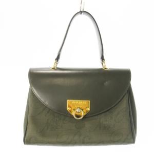 ハンドバッグ レザー 革 ターンロック ロゴ ゴールド金具 緑 グリーン /CK20 GY18