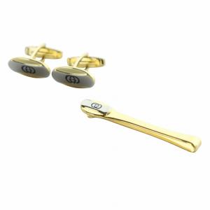 カフスボタン ネクタイピン アクセサリー セット ロゴ インターロッキング ゴールド色 GY18 /MQ
