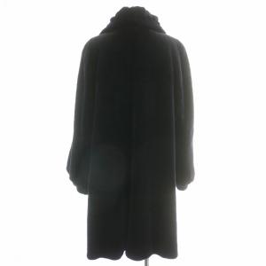 SAGA MINK 銀サガ ファーコート ロング シェアードミンク カラーミンク 毛皮 ステンカラー 総裏地 F 紺 ネイビー