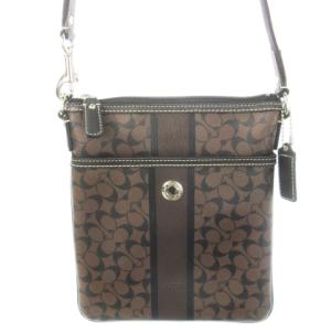 ショルダーバッグ PVC レザー 革 シグネチャー ストライプ ロゴ 茶 ブラウン /CK14 GY18