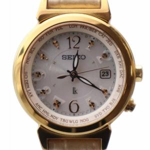 ルキア LUKIA ラッキーパスポート 腕時計 ウォッチ ソーラー ロゴ カレンダー付き ゴールド色 1B25-0AE0