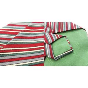 Christian Dior CRAVATES ネクタイ チーフ 2点セット ワイドタイ ハンカチ シルク 絹 ストライプ 緑 グリーン