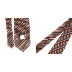 Christian Dior CRAVATES ネクタイ チーフ 2点セット ワイドタイ ハンカチ シルク 絹 ストライプ 緑 グリーン