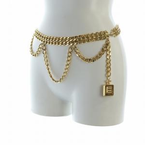CHANEL ヴィンテージ チェーンベルト パフューム ココマーク ゴールドカラー