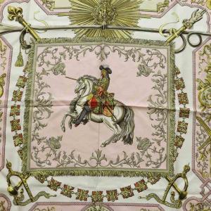 HERMES カレ 90 LVDOVICVS MAGNVS 白い馬に跨ったルイ14世 大判スカーフ ストール ロゴ 絹