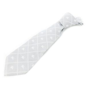 ネクタイ レギュラー シルク 絹 ロゴ刺繍 チェック シルバーグレー /CK23 GY18