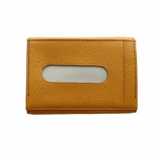 土屋鞄製造所 カードケース 名刺入れ レザー シボ革 型押し ロゴ 黄 イエロー GY18 /MQ