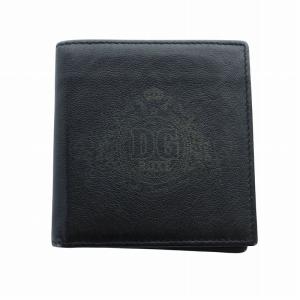 二つ折り財布 ウォレット レザー エンブレム ロゴ 黒 ブラック BP0438 GY18 /MQ