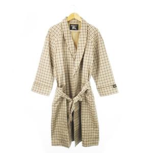 ヴィンテージ ガウン コート チェック L ブラウン