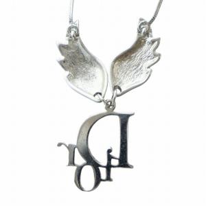 Christian Dior ヴィンテージ ネックレス フェザーモチーフ シルバーカラー