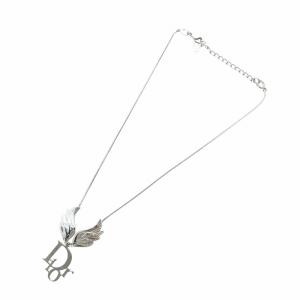Christian Dior ヴィンテージ ネックレス フェザーモチーフ シルバーカラー