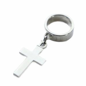 指輪 リング アクセサリー クロスチャーム 十字架 ロゴ 14号 シルバー色 GY18 /MQ OH