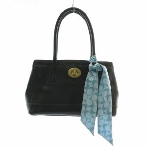 ハンドバッグ トート レザー ロゴ 型押し スキニースカーフ付き 黒 ブラック 11553 /XZ GY18