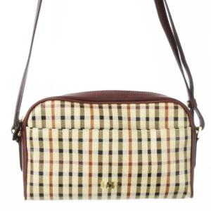 ショルダーバッグ PVC レザー 革 ロゴ クラブチェック 茶 ブラウン /CK9 GY18