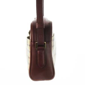 DAKS ショルダーバッグ PVC レザー 革 ロゴ クラブチェック 茶 ブラウン /CK9 GY18