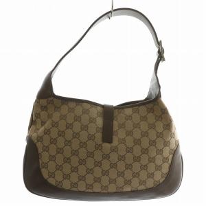 GUCCI ジャッキーライン ハンドバッグ ワンショルダー GGキャンバス ブラウン