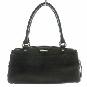 ハンドバッグ トートバッグ Hロゴ 型押し ロゴプレート レザー 本革 黒 ブラック /MP GY11