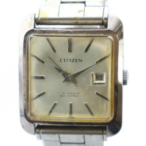 腕時計 ウォッチ 手巻き スクエア デイト カレンダー付き シルバー色 ED9024 GY18 /MQ