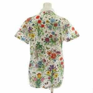 GUCCI ヴィンテージ ポロシャツ 半袖 フラワー フローラル ボタニカル 花柄 総柄 M マルチカラー /XZ