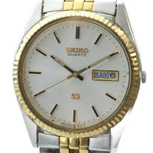 SQ 5Y23-8A69 ジャンク品 腕時計 ウォッチ クォーツ デイデイト カレンダー 白文字盤 コンビカラー