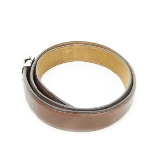 POLO RALPH LAUREN ベルト レザー ロゴ ローラーバックル シルバーカラー 茶 ブラウン /AH12 GY11