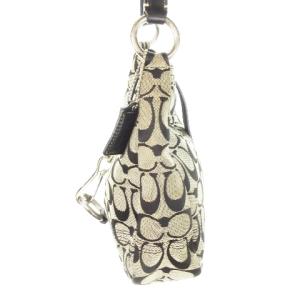 COACH ワンショルダーバッグ ハンドバッグ 肩掛け キャンバス レザー シグネチャー 黒 ブラック ベージュ F13067